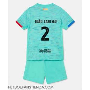 Barcelona Joao Cancelo #2 Tercera Equipación Niños 2023-24 Manga Corta (+ Pantalones cortos)
